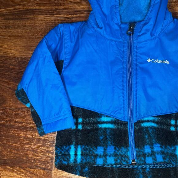 Columbia Steens Mt Overlay Hoodie Fleece Zip Up Jacket Baby Size 3/6 Months - Picture 2 of 9